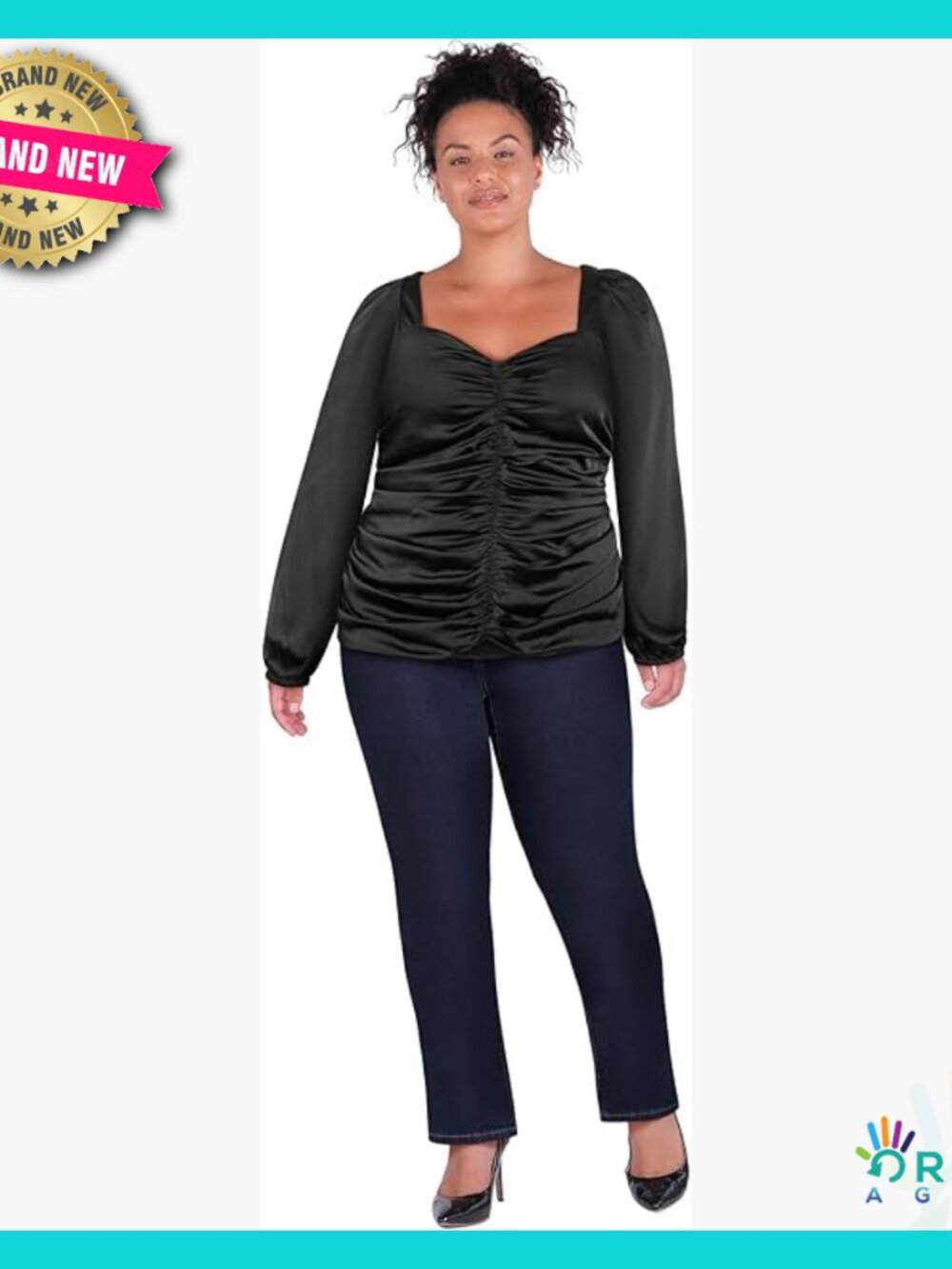 Elegant Sweetheart Neckline Top With Ruching Satin Fabric Fitted Chic
